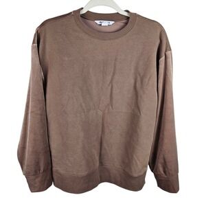 Athleta Women's Small Velvet Brown Crewneck Sweatshirt‎ Casual Pullover Top